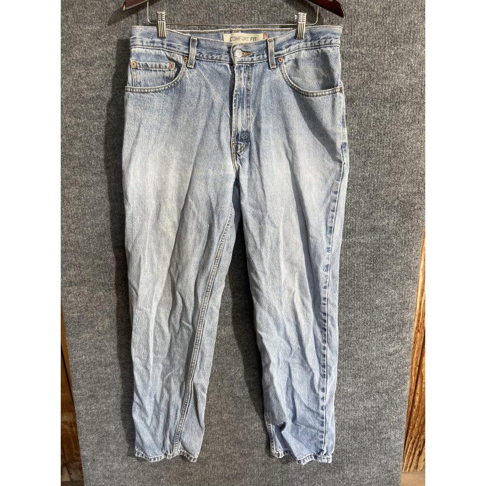 Levis 560 Jeans Mens 33x32 Light Wash Blue Comfort Fit Tapered High Rise Denim